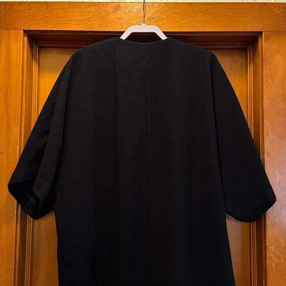 OAK NYC Black Wool Blend Half Sleeve Coat Oversized Women’s Small - Picture 7 of 8